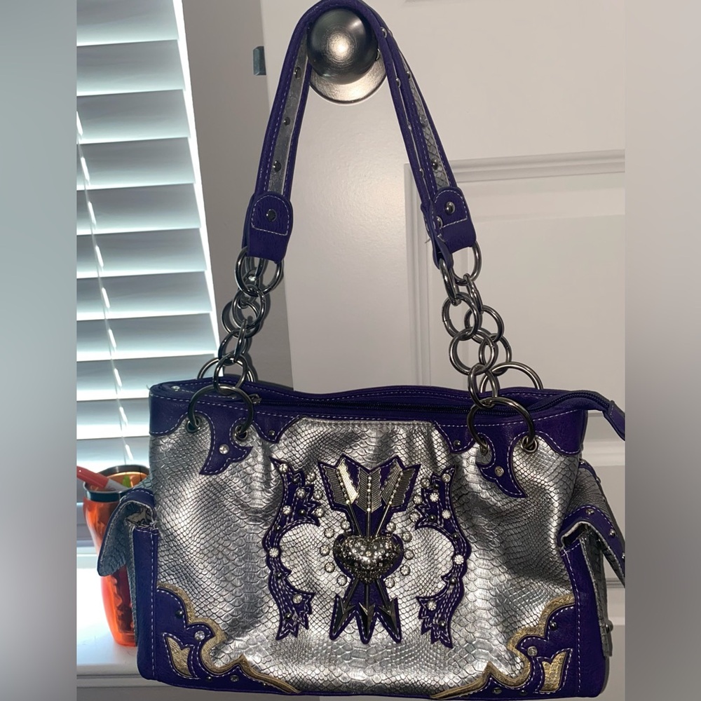 Purple & Chrome Shoulder Bag